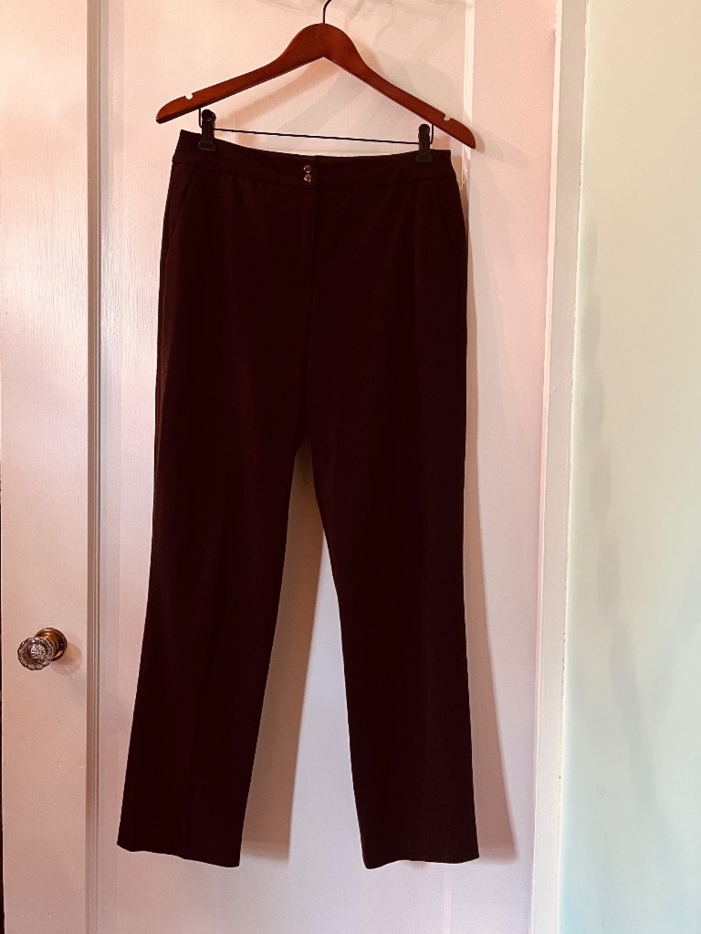 Brown Trousers Pants Work Dress Classic Cut 10/12